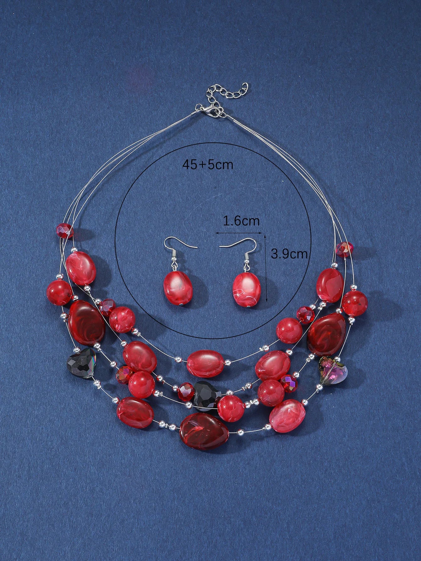 Parure Mariée Cristaux Roses et Perles Corail - Collier Goutte et Boucles
