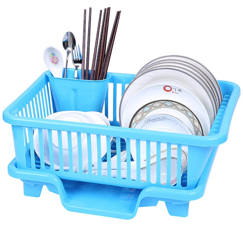 Égouttoir à Vaisselle avec Plateau de Drainage - Rangement Comptoir pour Assiettes et Ustensiles