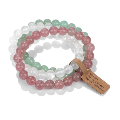 Bracelet Multi-Rangs en Pierres Naturelles et Cristaux - Améthyste
