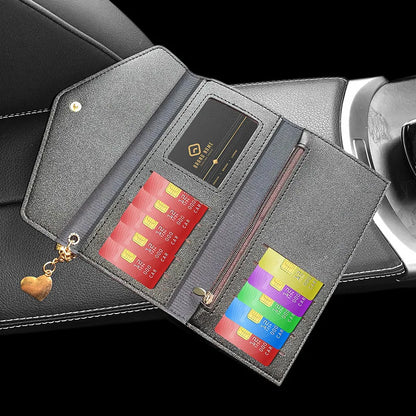 Portefeuille Femme Cristaux Bling - Porte-Cartes Carré Fashion avec Strass