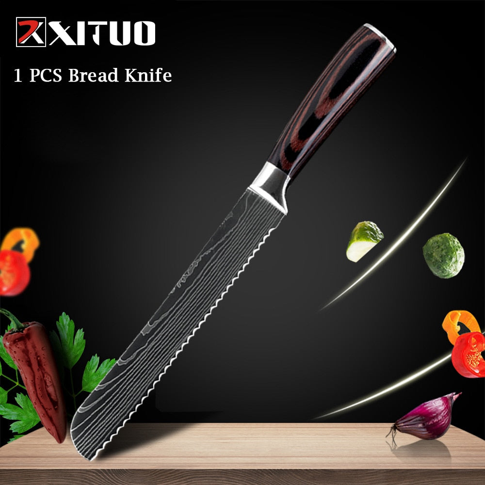 Couteaux de Chef Professionnels 1-10 Pièces - Set Cuisine Acier Inoxydable