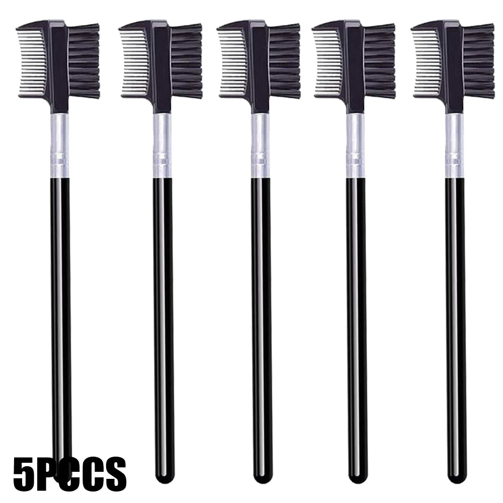 Set 5 Pinceaux Sourcils Professionnel - Peigne Cils Séparateur Ciseaux Trimmer Maquillage Yeux Femme
