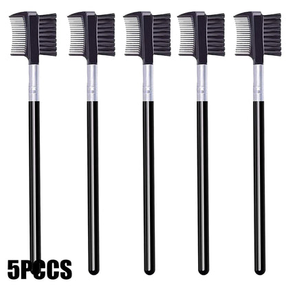 Set 5 Pinceaux Sourcils Professionnel - Peigne Cils Séparateur Ciseaux Trimmer Maquillage Yeux Femme