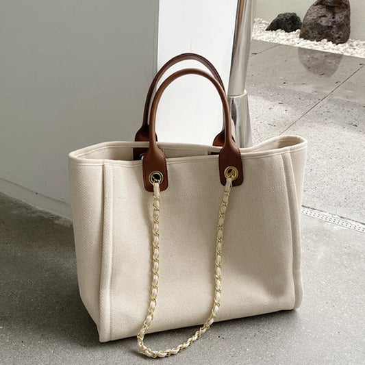 Sac Toile Femme Grande Capacité 2025 - Sac Shopping Bandoulière 2 Tailles