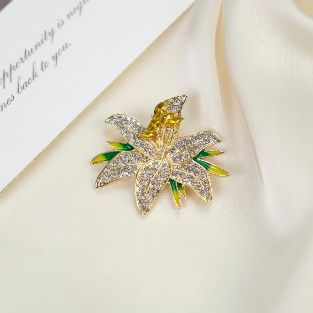 Broche Cœur Amour Perle Fleur Tulipe Luxe – Pin's Corsage Alliage Élégant Mariage Femme