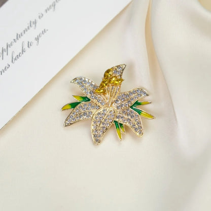 Broche Cœur Amour Perle Fleur Tulipe Luxe – Pin's Corsage Alliage Élégant Mariage Femme