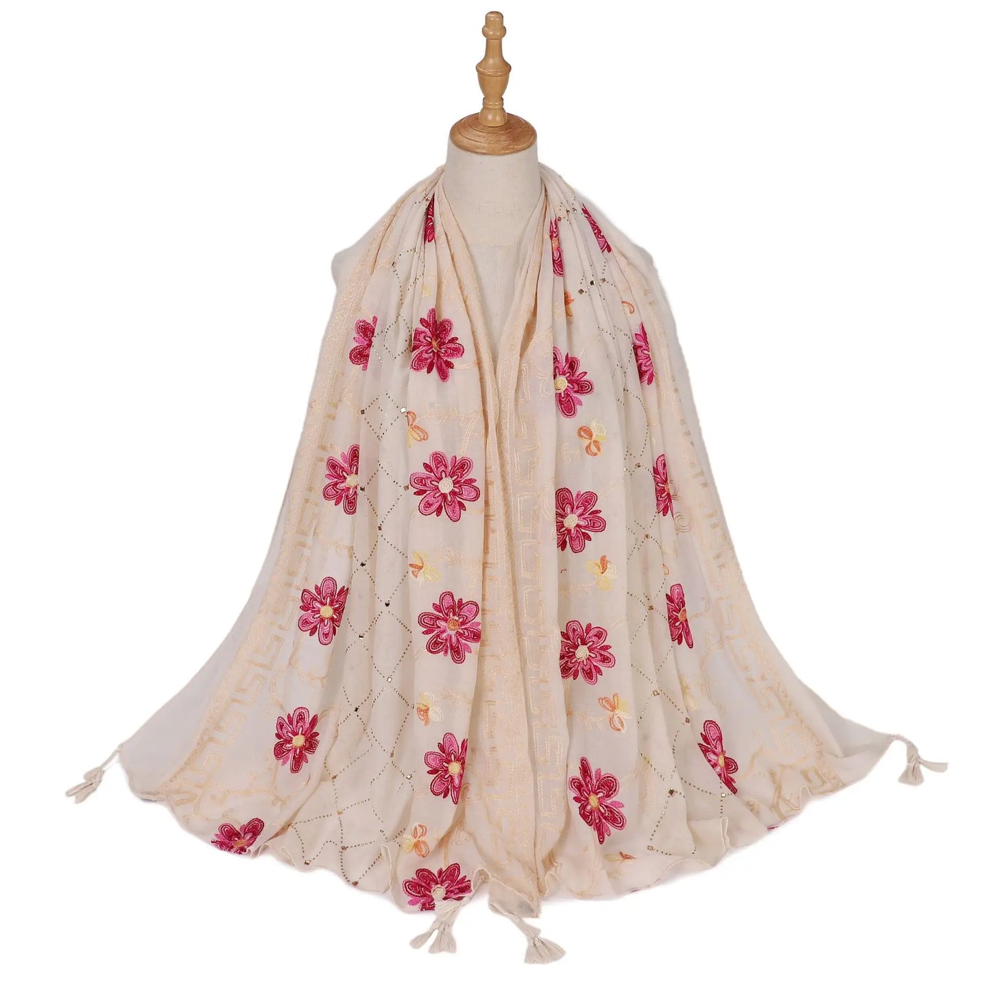 Hijab Imprimé Aquarelle Premium - Voile Femme Doux et Léger