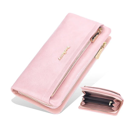 Portefeuille Femme Cuir PU Multi-Fonctions - Pochette Clutch Porte-Cartes Téléphone