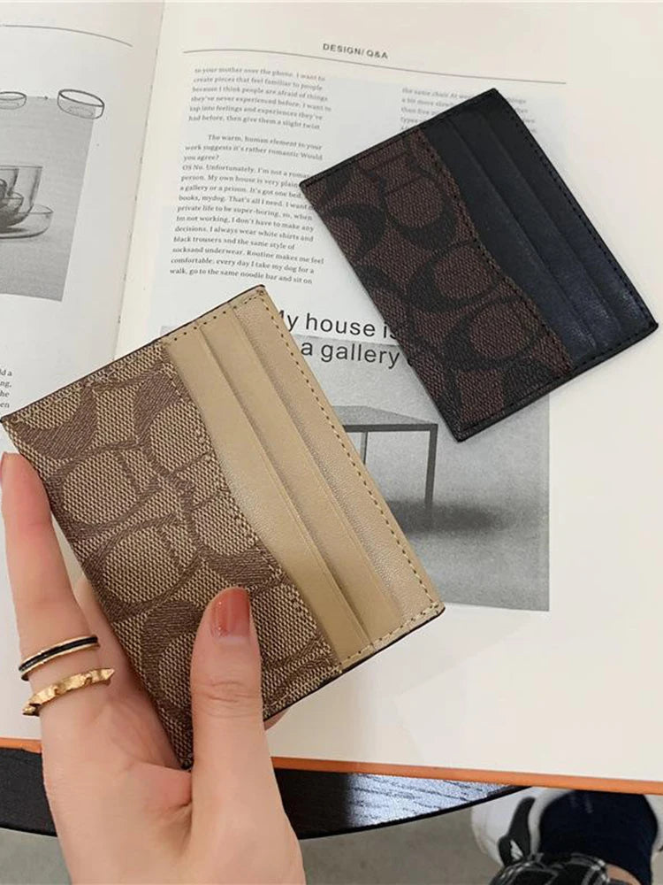 Portefeuille Femme Cuir PU Multifonction - Porte-Cartes Compact Design Luxe