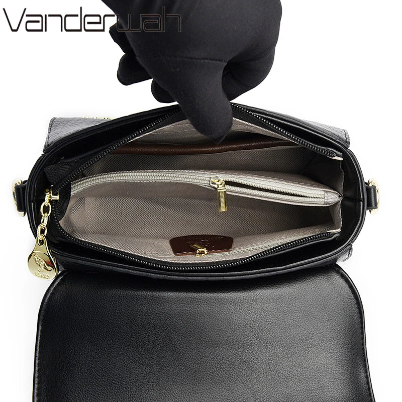 Sac Bandoulière Femme Cuir Crocodile Luxe 2025 - Messenger Designer Élégant