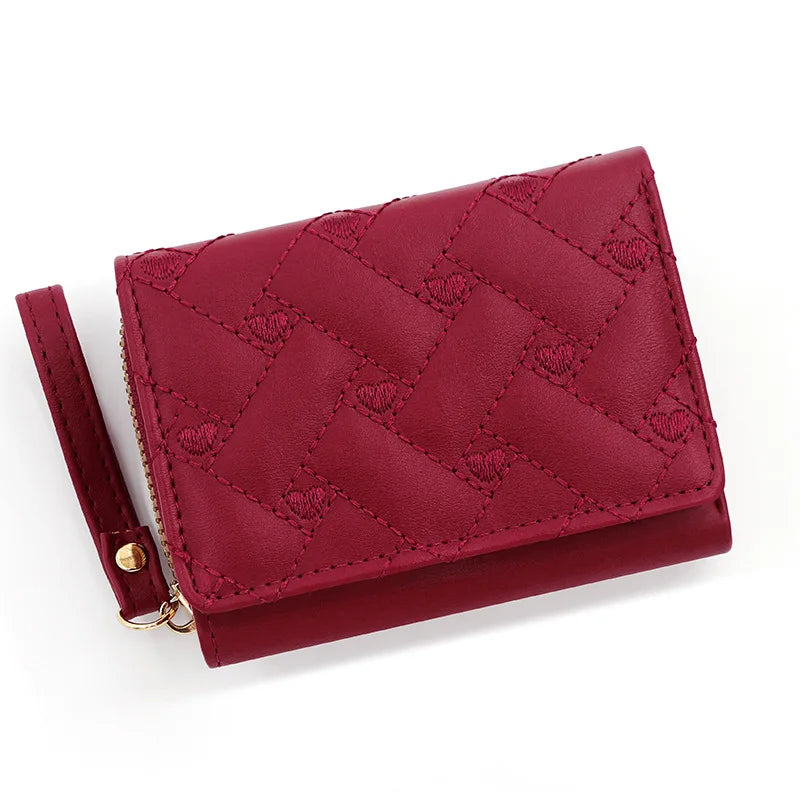 Portefeuille Femme Kawaii Mignon - Petit Porte-Monnaie Cuir Rose Designer