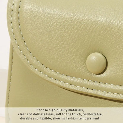 Portefeuille Femme Court Pliable Coloré Mini - Porte-Monnaie Zippé PU Multifonction Portable Marron