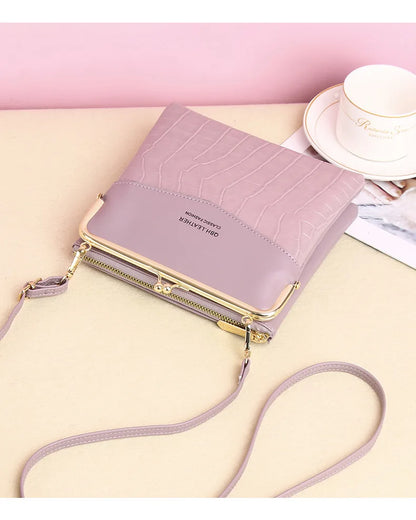 Sac à Bandoulière Femme Cuir PU - Pochette Porte-Cartes Crossbody Voyage