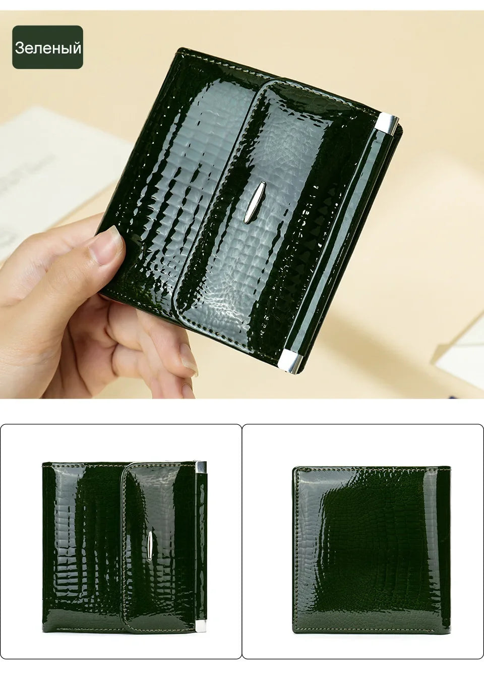 Portefeuille Femme Luxe Clip Cuir - Clutch Soirée Designer Porte-Cartes Crédit