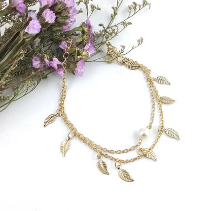 Chaîne de Cheville Bohème Perles Étoiles Pompons – Bracelet Pied Vintage Femme