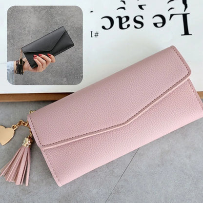 Portefeuille Femme Long Cuir PU - Pochette Clutch Porte-Cartes avec Porte-Monnaie