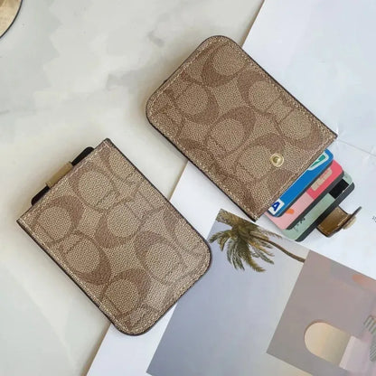 Porte-Carte Femme Cuir PU Luxe - Mini Portefeuille Court Multifonction avec Compartiments
