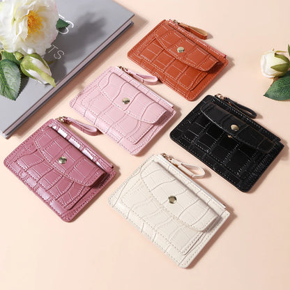 Portefeuille Court Femme Cuir PU - Porte-Monnaie Compact avec Porte-Cartes
