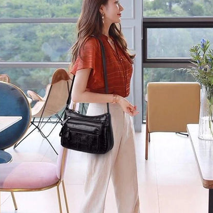 Sac Bandoulière Femme Cuir PU Multi-Poches - Sac à Main Crossbody Élégant