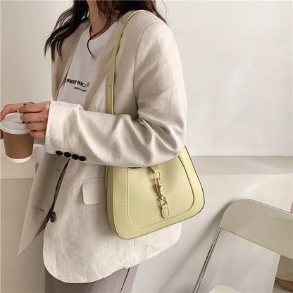 Sac à Main Femme Cuir Luxe Designer - Sac Bandoulière Crossbody Jaune Pâle