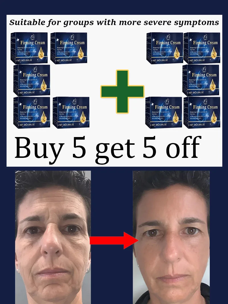 Crème Anti-Rides Instantanée Rajeunissement Revitalisation Pack 3+2 Gratuit - Hydratante Lifting Visage