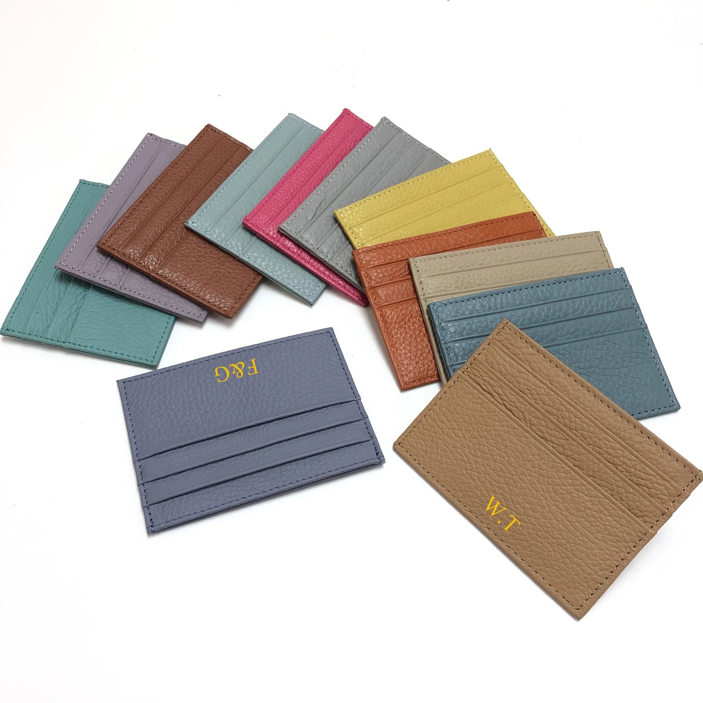 Portefeuille Femme Cuir PU Personnalisable Lettres Nom - Porte-Carte Monnaie Compact Rabat Cadeau Unique