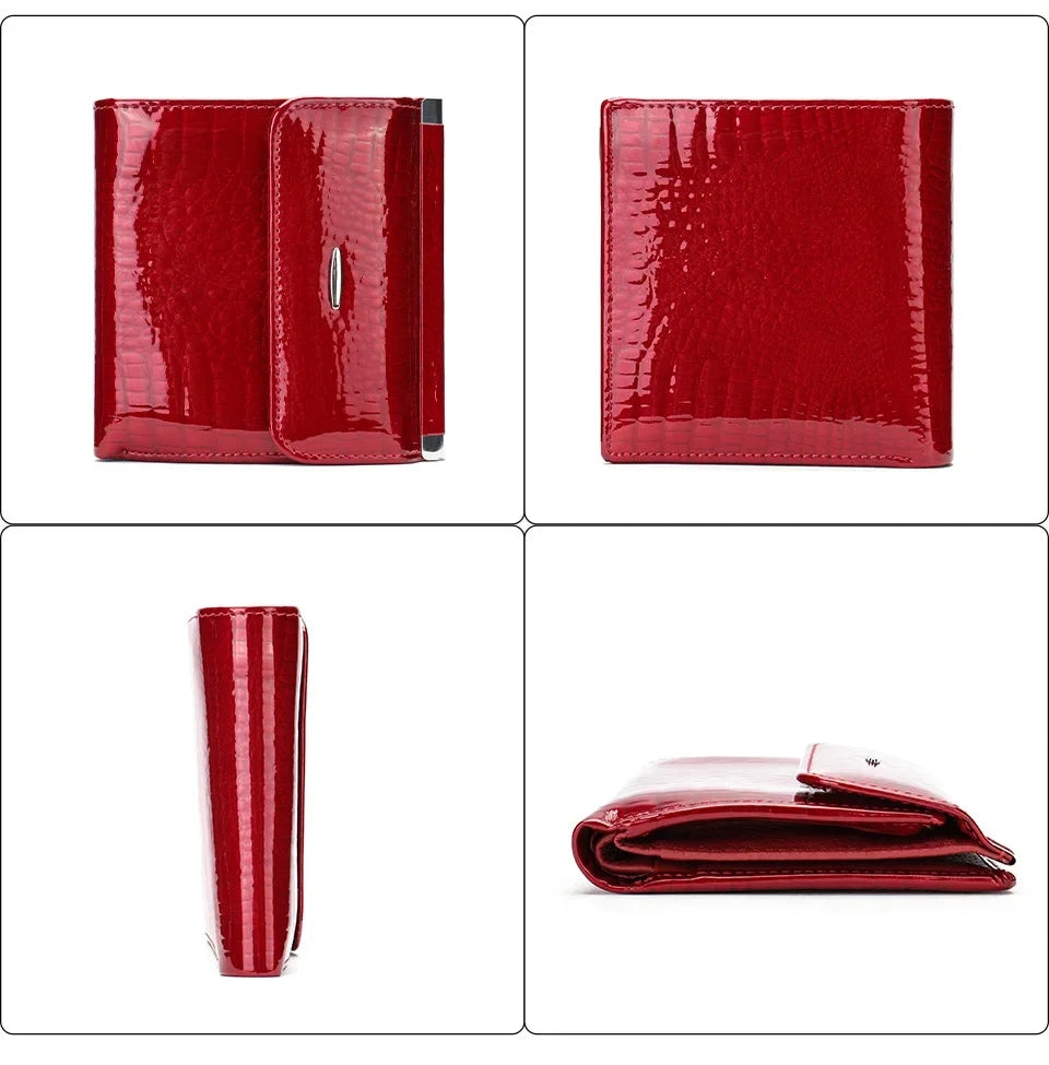 Portefeuille Femme Luxe Clip Cuir - Clutch Soirée Designer Porte-Cartes Crédit