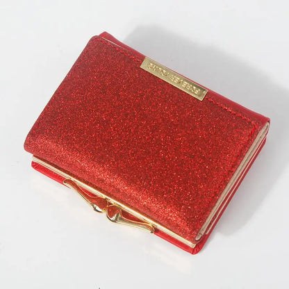 Portefeuille Femme Brillant Tri-Fold - Cartera Mujer Clutch Porte-Monnaie Simple