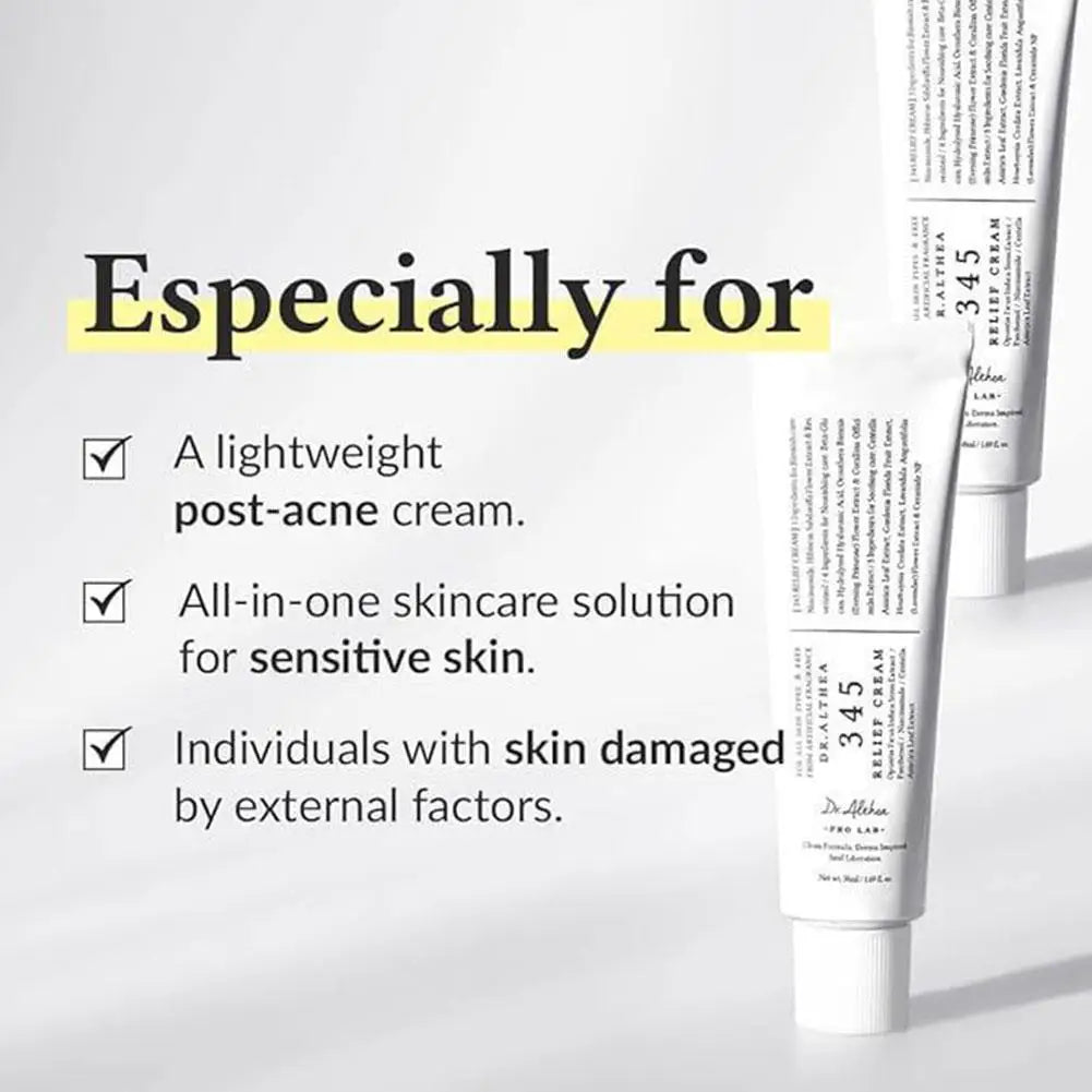 Crème Relief 50ml Nourrissante - Anti-Marques Acné Antioxydante Réparatrice Barrière Hydratante Soin Beauté
