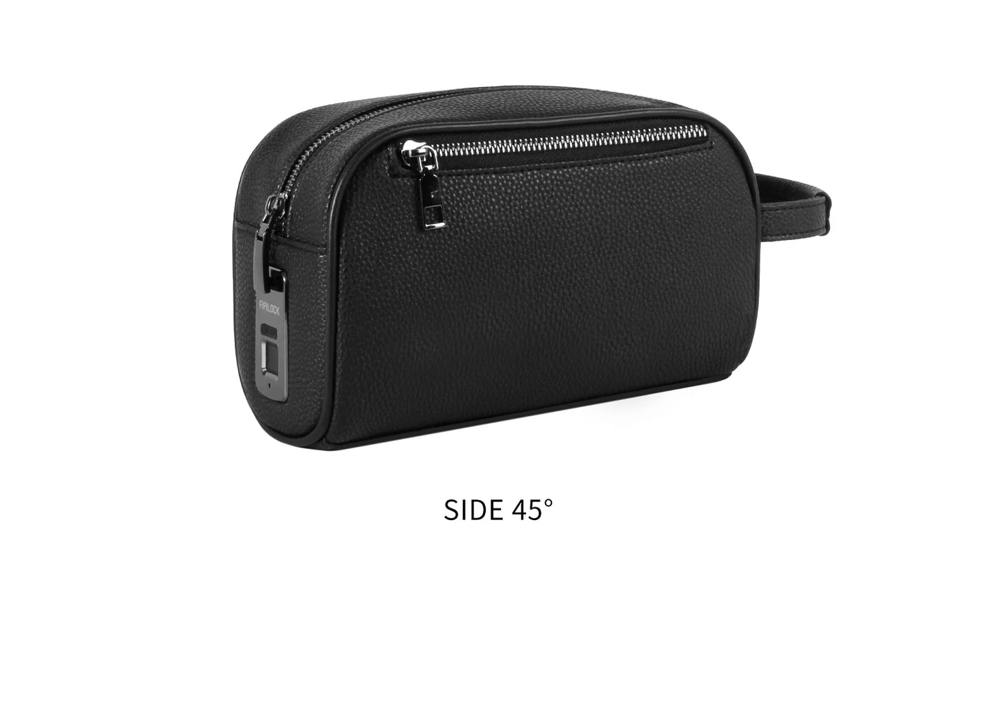 Portefeuille Cuir Fermeture Éclair Serrure Empreinte Digitale - Sac Anti-Vol Sécurisé Homme Femme