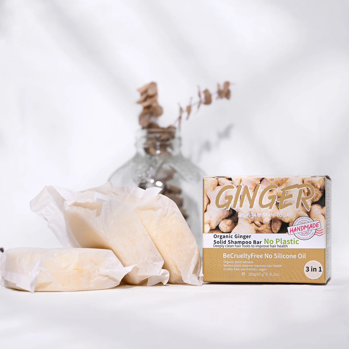 Trio Savons Shampooing au Gingembre - Contrôle Sébum Sans Silicone