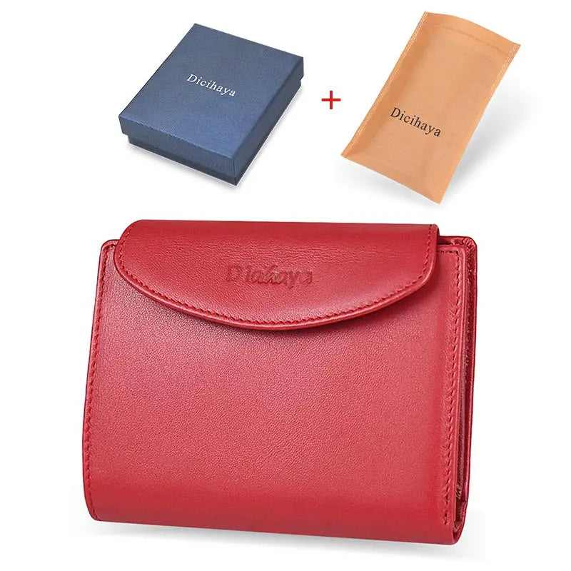 Portefeuille Femme Cuir Véritable - Porte-Monnaie Mini Clutch Porte-Cartes Bourgogne