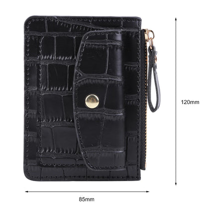 Portefeuille Court Femme Cuir PU - Mini Porte-Monnaie Couleur Unie Casual