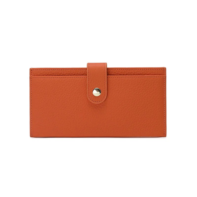 Portefeuille Femme Cuir Luxe 6 Emplacements Cartes Slim - Porte-Monnaie Zippé Détachable Externe Noir