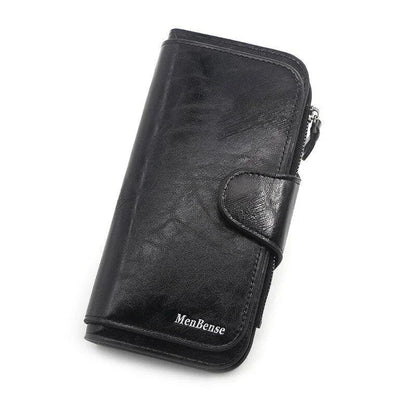Portefeuille Femme Cuir Vintage Tri-Fold - Wallet Porte-Téléphone Coin Purse Carteira Feminina