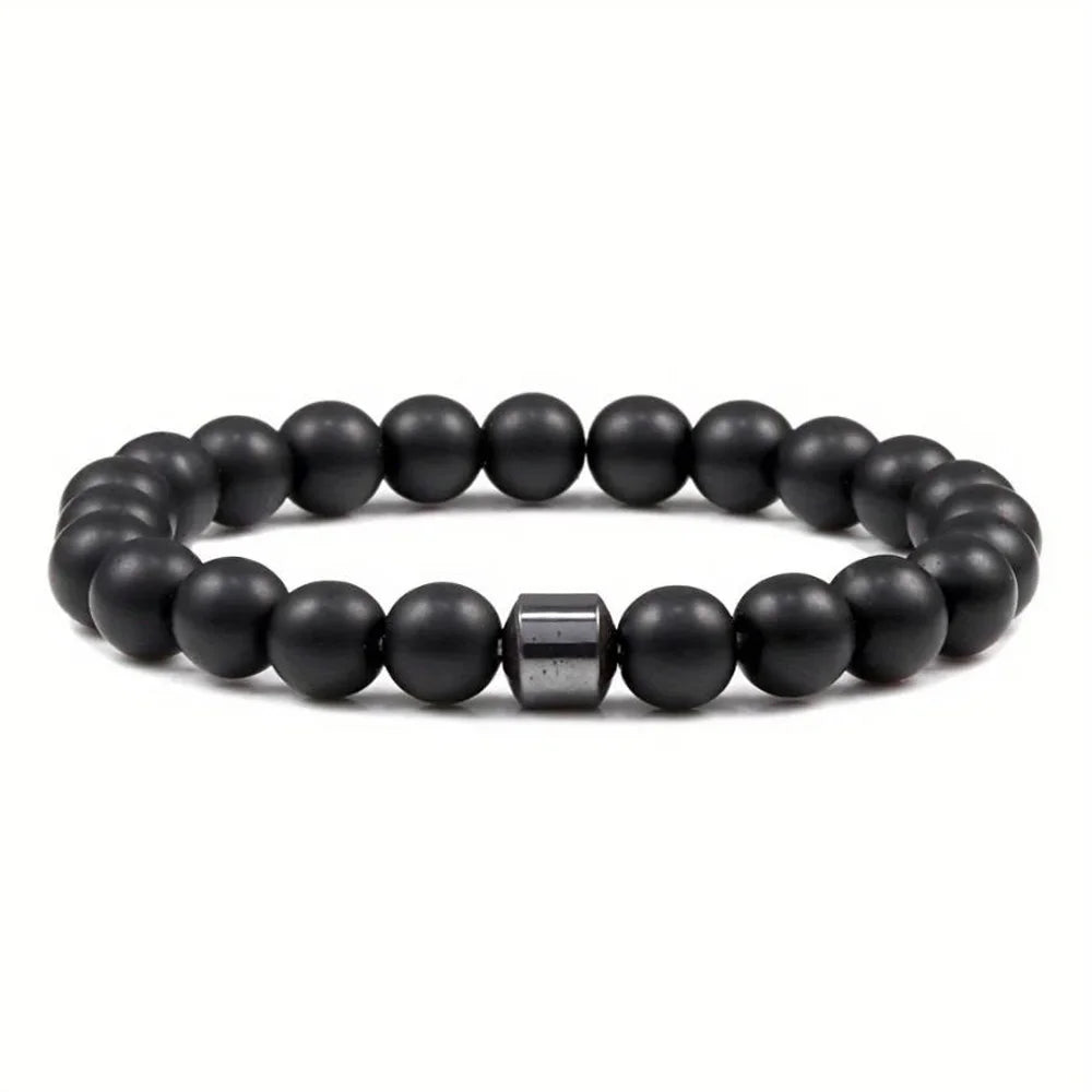 Bracelet Perles de Pierre Naturelle – Énergie & Style Unisexe