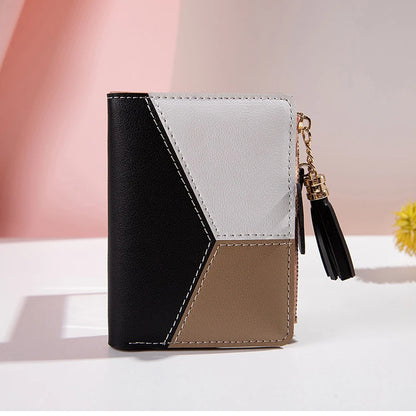 Portefeuille Femme Pliable Cuir PU - Porte-Cartes Portable avec Porte-Monnaie