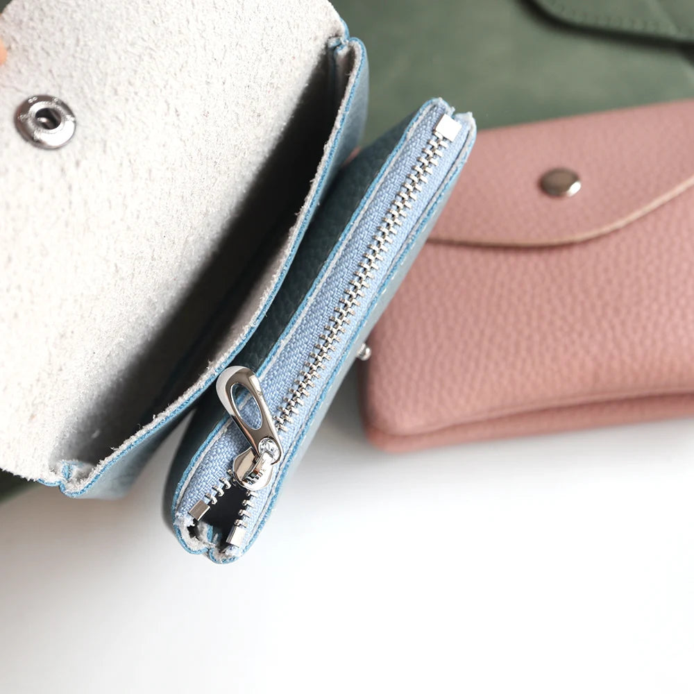 Portefeuille Femme Cuir PU Personnalisable Lettres Nom - Porte-Carte Monnaie Compact Rabat Cadeau Unique
