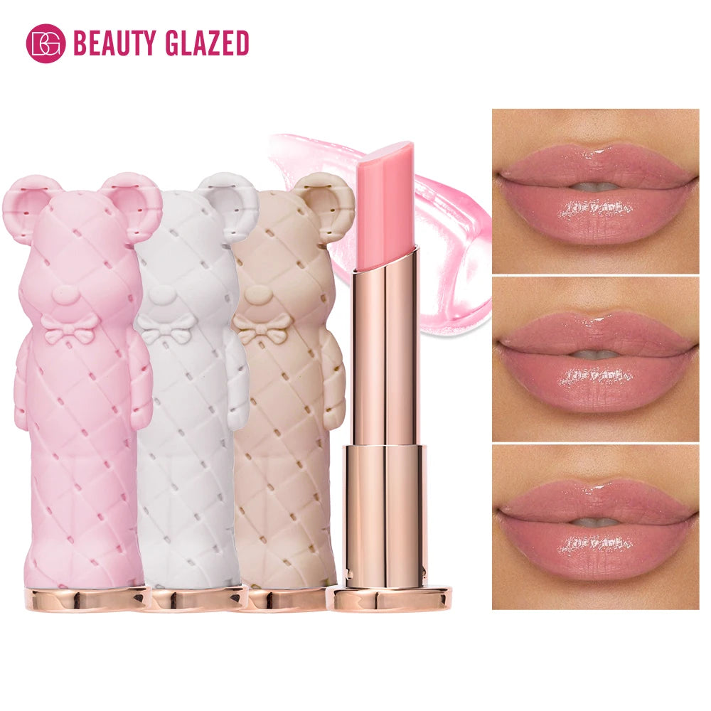 Rouge à Lèvres Hydratant Beauty Glazed Bear - Baume Coloré Nourrissant Effet Aqueux Longue Tenue