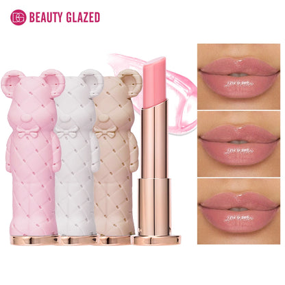 Rouge à Lèvres Hydratant Beauty Glazed Bear - Baume Coloré Nourrissant Effet Aqueux Longue Tenue