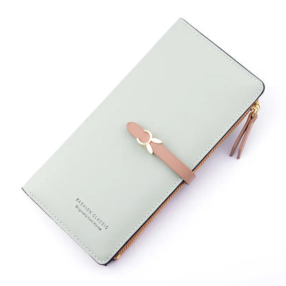 Portefeuille Femme Long Cuir Luxe Slim - Porte-Carte Crédit Clutch Élégant Tendance