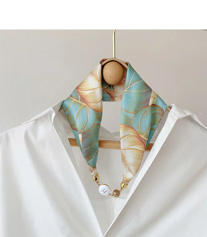 Women's Square Scarf with Magnetic Buckle - Versatile Summer Luxury Scarf/Necklace
