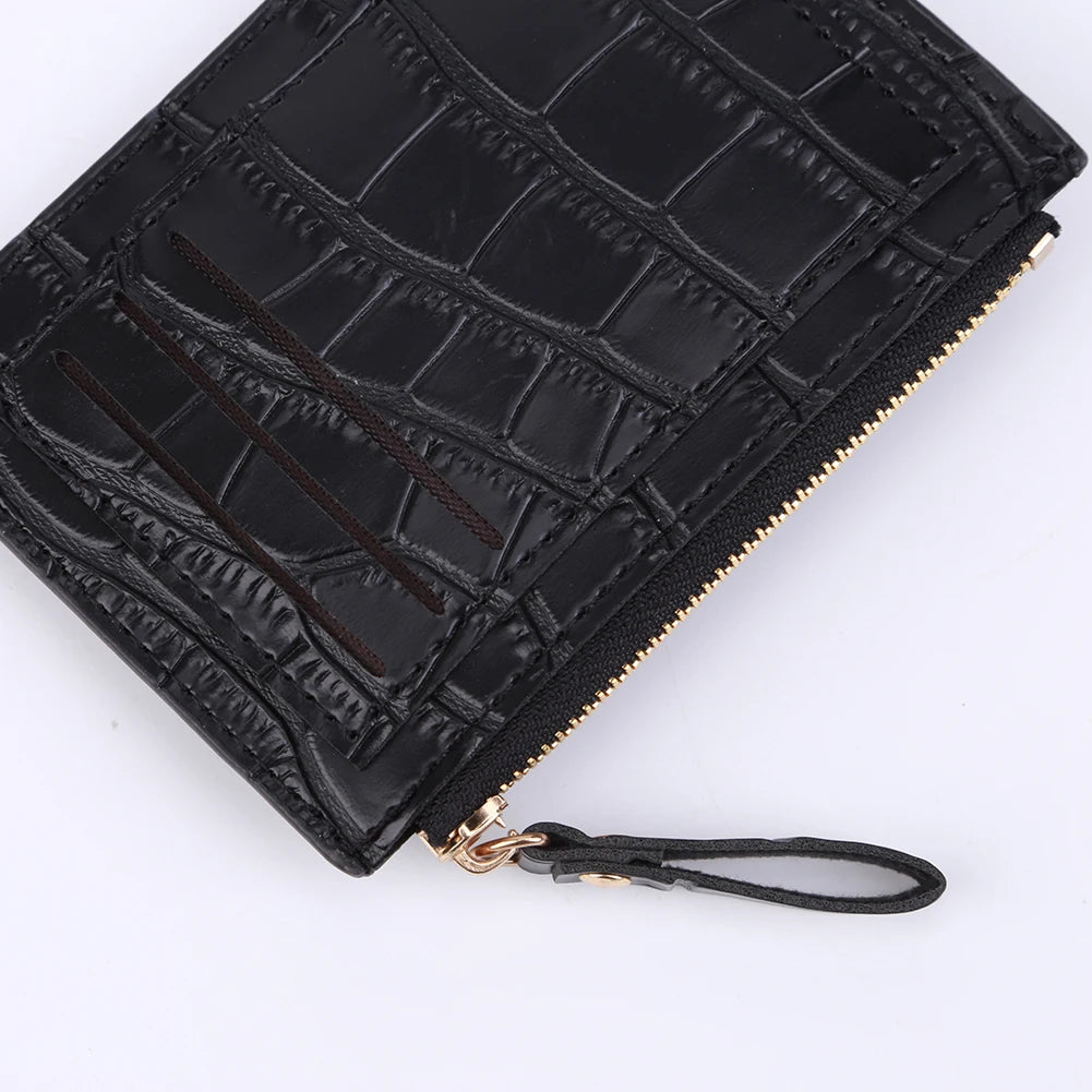 Portefeuille Court Femme Cuir PU - Mini Porte-Monnaie Couleur Unie Casual