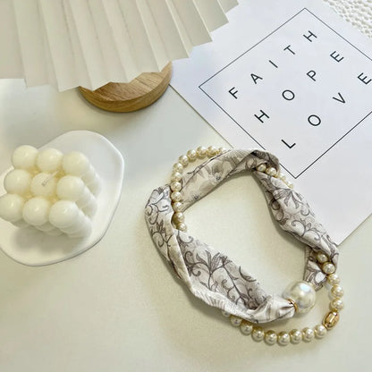 Foulard Perles Protection Solaire Femme - Boucle Magnétique Pendentif Été Long
