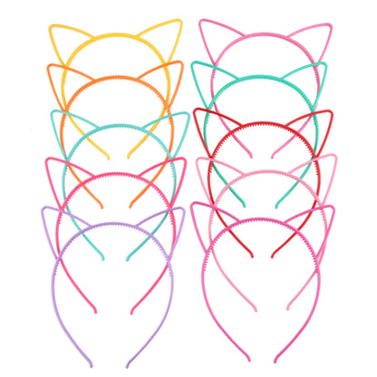 Lot 10/20 Serre-Têtes Oreilles Chat Filles - Bandeaux Plastique Couleurs Candy Accessoires Cheveux