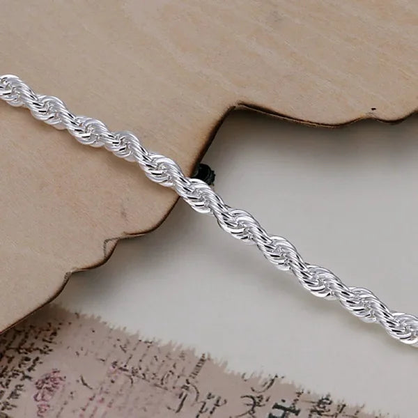 Bracelet Chaîne Argent Sterling 925 — Élégant et Minimaliste, 20 Coloris