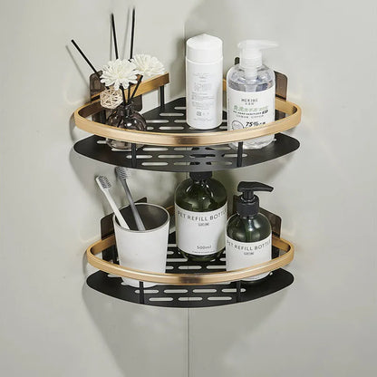 Étagère Angle Salle Bain Sans Perçage Aluminium - Rangement Douche Antirouille Shampoing Accessoires