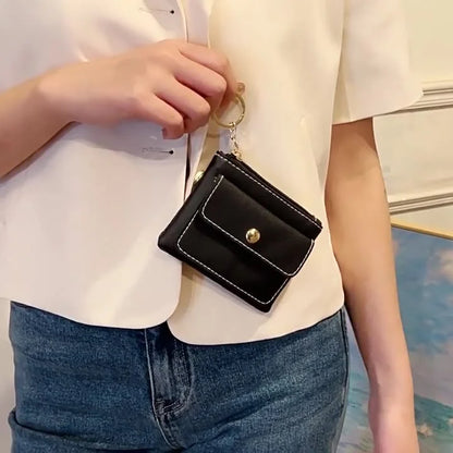 Portefeuille Femme RFID Blocking Trifold Multi-Cartes - Porte-Monnaie Zippé Porte-Clés Sécurisé