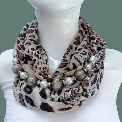 Foulard Collier Mousseline Multicolore Femme - Bijou Statement Neckerchief Bohème Hijab