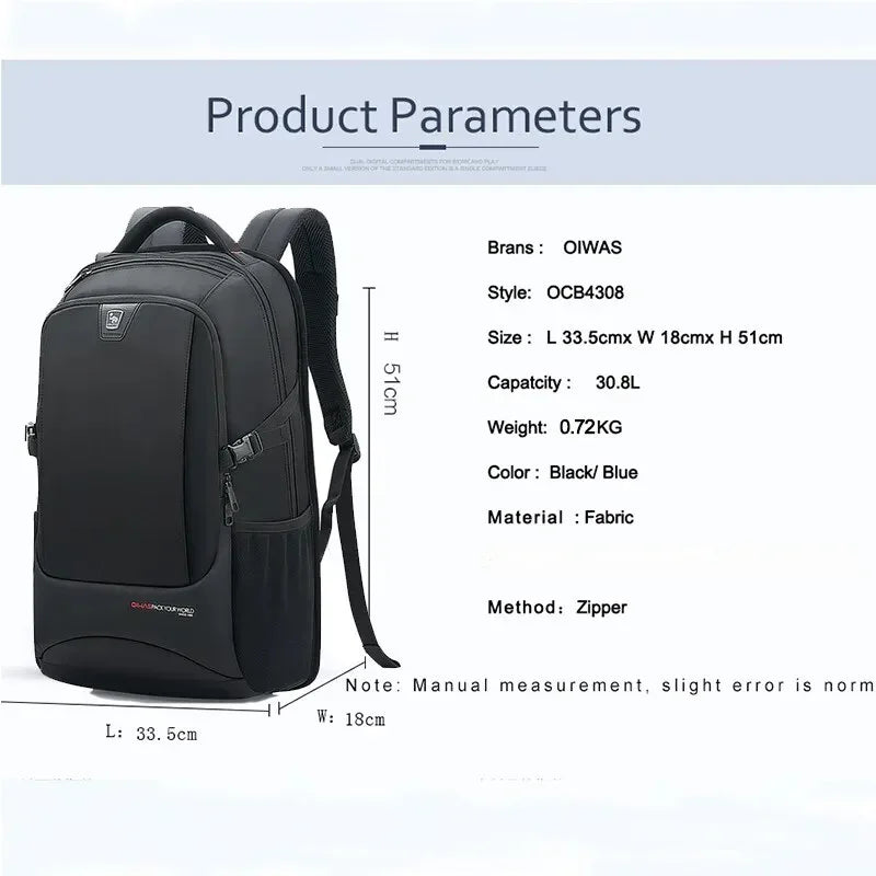 Sac à Dos OIWAS Voyage Business - Multifonctionnel Laptop Homme Femme